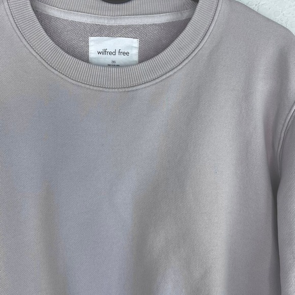 Wilfred Free by Aritzia Oversized Lavender Terry Fleece Crewneck Sweatshirt 2XS - Picture 4 of 6